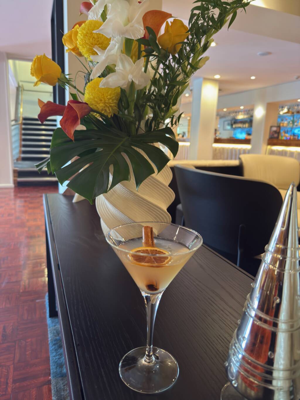 An image of a vanilla and grapefruit daquiri cocktail being served at The George hotel in Christchurch